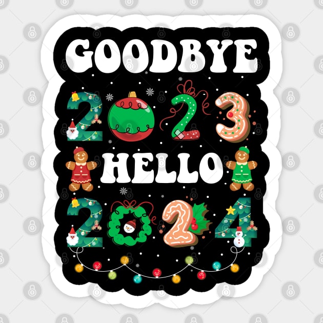 Goodbye 2023 Hello 2024 Happy New Year Funny Christmas Xmas Sticker by HBart